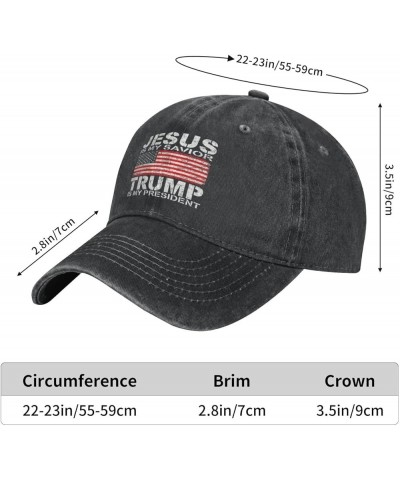 Jesus is My Savior Trump is My President Gifts-Hat Unisex Washed Adjustable Dad Hat Baseball Cap Men Women Black Black $11.96...