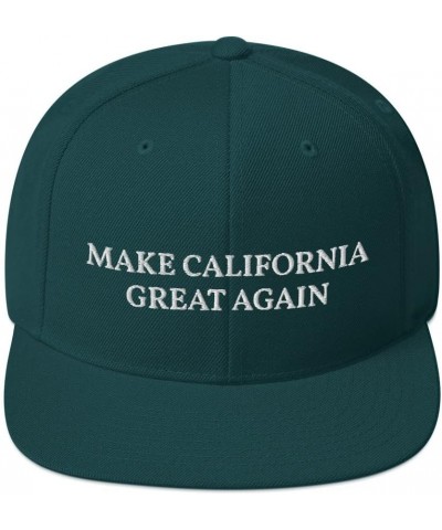 Make California Great Again Hat Flatbrim Flat Brim Snapback Hat Cap Spruce $17.37 Baseball Caps