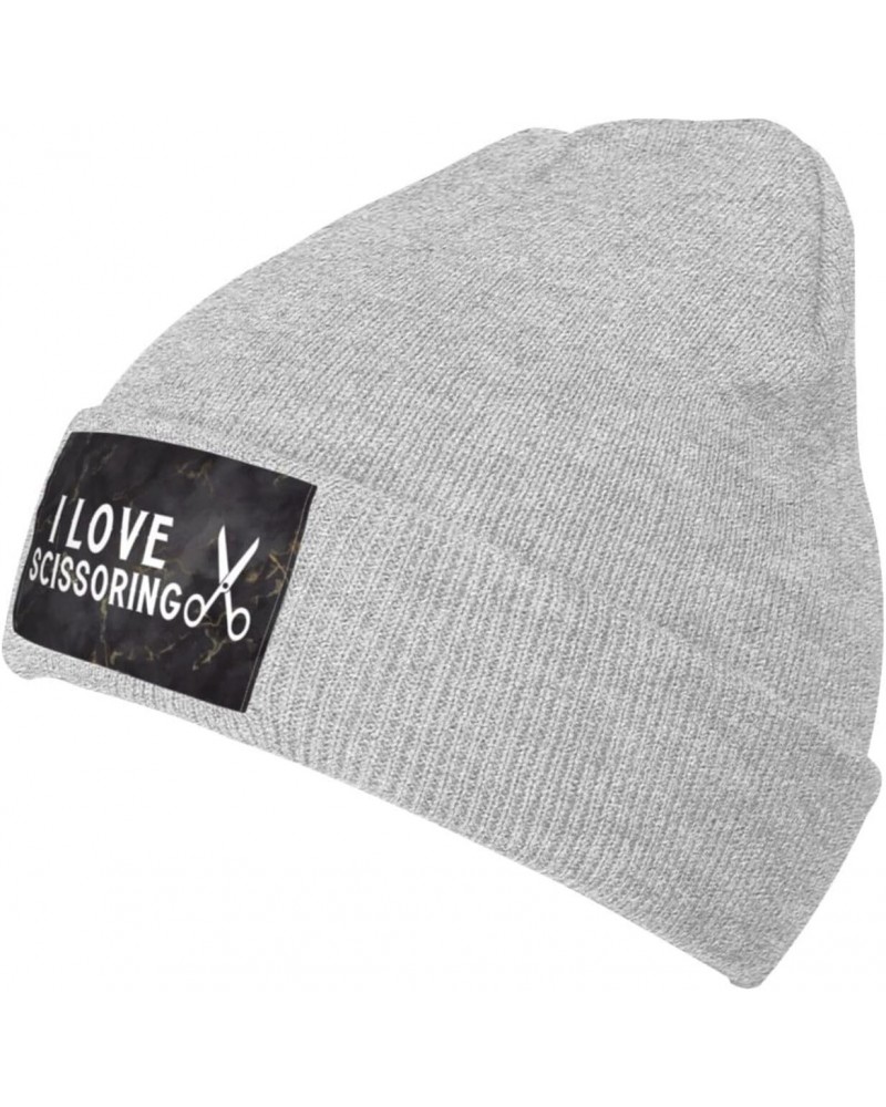 I Love Scissoring Mens Winter Beanie Hats Warm Knit Hats Skull Cap Winter Hat for Women Gray $10.12 Skullies & Beanies