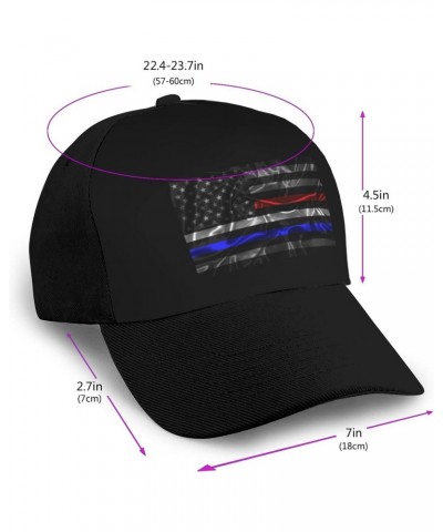 Adjustable Silk Style United States Thin Line Red White Blue Flag Baseball Cap for Men Women Baseball Hat Outdoor Casual Brea...