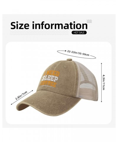 I Need Sleep Coffee Baseball Cap Women Men Mesh Back Hats Vintage Cowboy Hat Dad Caps Natural $11.12 Cowboy Hats