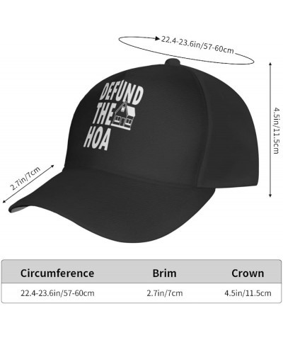 Defund The HOA Hat Outdoor Adult Unisex Baseball & Sandwich Caps Black $12.54 Baseball Caps