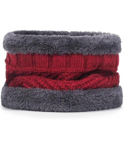 Womens Winter Warm Crocheted Hats Scaves Set for Men Beanies Thick Wrap Wool Knit Beanie Hat & Wraps Set Set Wine Red 03 $8.0...