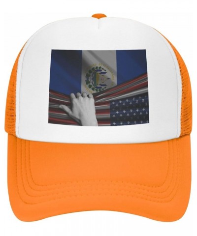 Vintage United States El Salvador Flag America Mesh Baseball Cap Orange $9.02 Baseball Caps