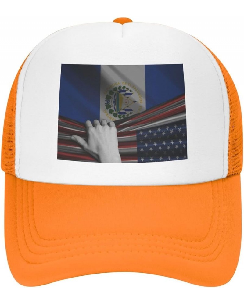 Vintage United States El Salvador Flag America Mesh Baseball Cap Orange $9.02 Baseball Caps