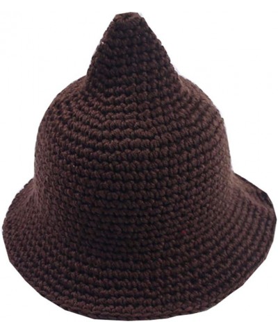 Fashionable Foldable Pointed Candy Solid Color Knit Cap and Hat Coffee $12.54 Skullies & Beanies