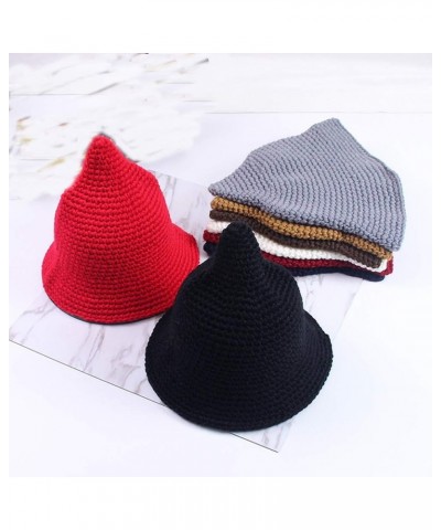 Fashionable Foldable Pointed Candy Solid Color Knit Cap and Hat Coffee $12.54 Skullies & Beanies