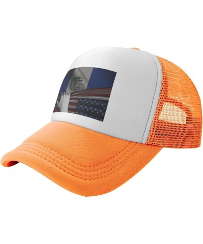 Vintage United States El Salvador Flag America Mesh Baseball Cap Orange $9.02 Baseball Caps