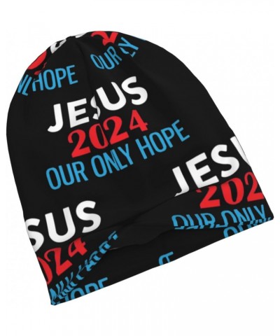 Jesus 2024 Our Only Hope Comfort Elegance Knitted Hat Black Daily for Men Women $13.42 Skullies & Beanies