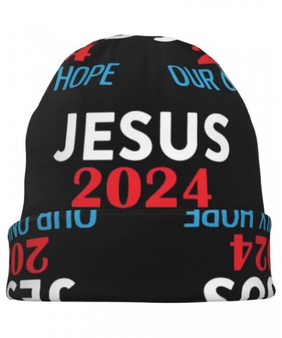 Jesus 2024 Our Only Hope Comfort Elegance Knitted Hat Black Daily for Men Women $13.42 Skullies & Beanies