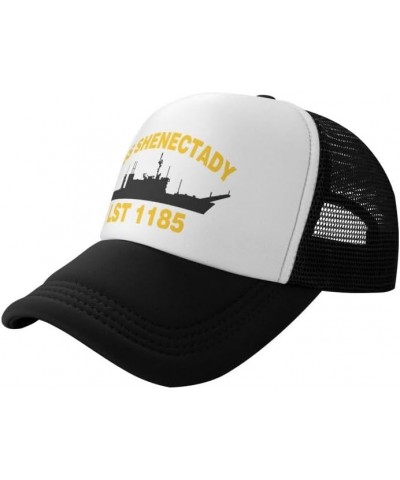 USS SHENECTADY LST 1185 Flag-Trucker Hats Denim Hats Cowboy Knit hat Baseball Caps Fisherman's hat Black $12.43 Baseball Caps