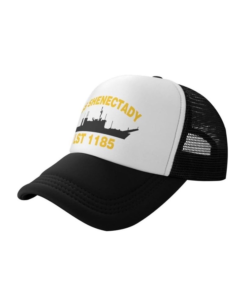 USS SHENECTADY LST 1185 Flag-Trucker Hats Denim Hats Cowboy Knit hat Baseball Caps Fisherman's hat Black $12.43 Baseball Caps