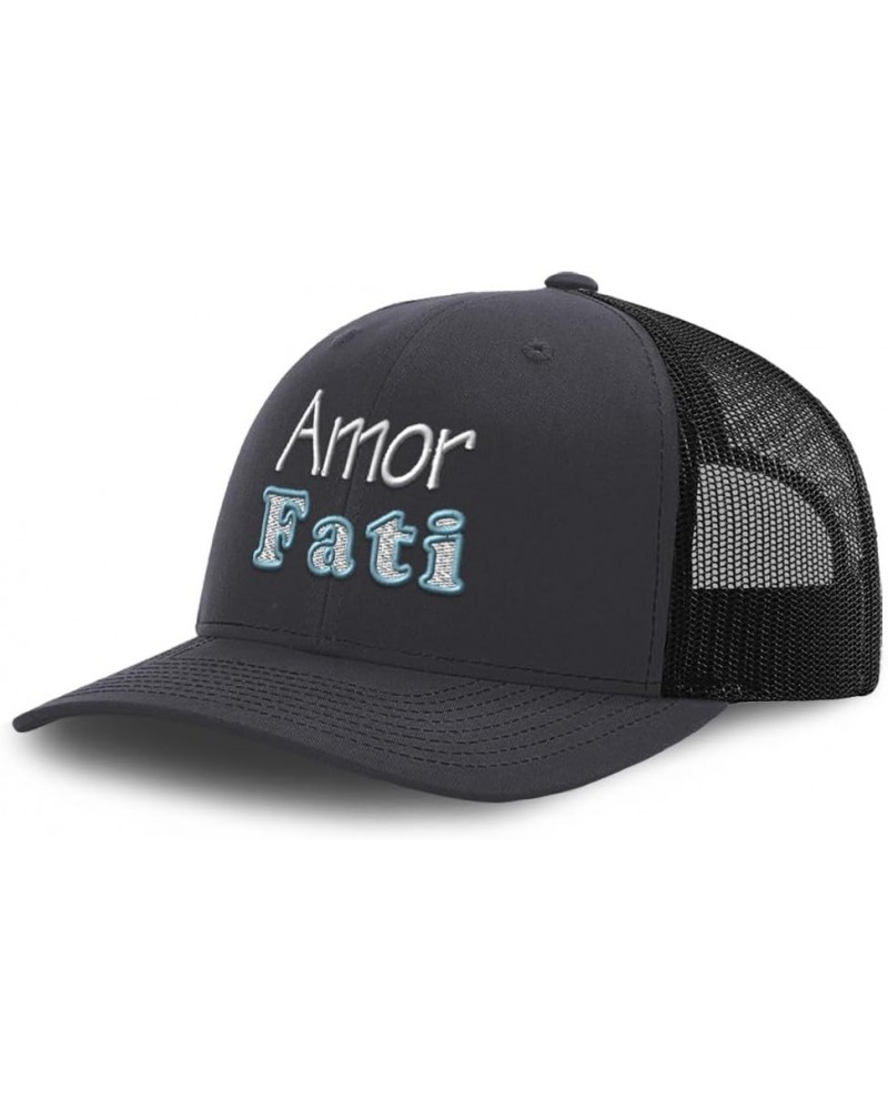 Trucker Hat Baseball Cap Amor Fati Style B Cotton Dad Hats for Men & Women Dark Grey Black $12.18 Baseball Caps