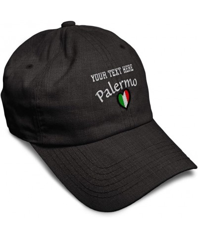 Soft Baseball Cap Italy Heart Flag Italia Palermo Embroidery Flags City Cotton Dad Hats for Men & Women Dark Denim Personaliz...