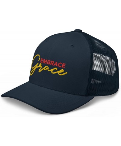 Embrace Grace Embroidered Trucker Hat Cap, Grace of God, Christian Jesus Scripture Navy $22.20 Baseball Caps