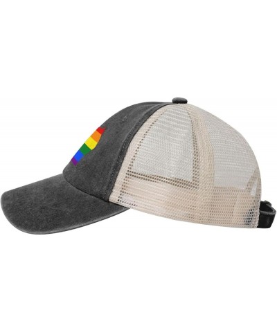 LGBT Flag Map of Uganda Mesh Hats for Men Washed Cotton Baseball Cap Classics Retro Trucker Hat Black $9.99 Sun Hats