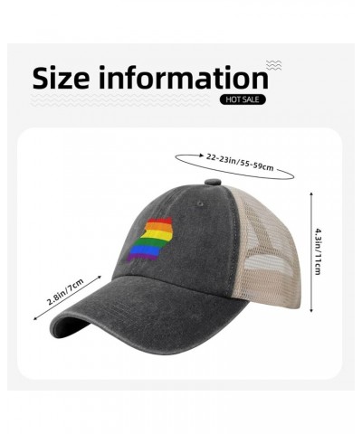 LGBT Flag Map of Uganda Mesh Hats for Men Washed Cotton Baseball Cap Classics Retro Trucker Hat Black $9.99 Sun Hats