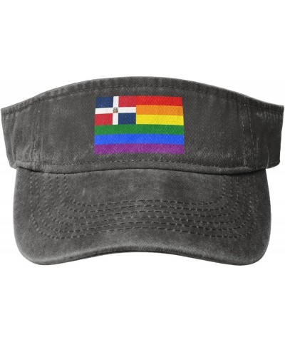 The Dominican Republic Rainbow Flag Sun Hat Sun Visor Hats for Women Men Baseball Cap Golf Hats Deep Heather $9.94 Visors