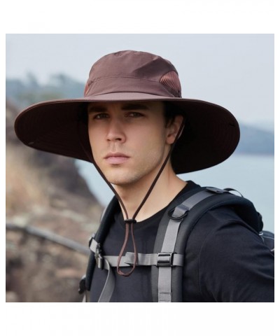 Ladies Quick Drying Caps Men Mountaineering Fishing Solid Color Hood Rope Outdoor Shade Foldable Casual Coffee $9.39 Rain Hats