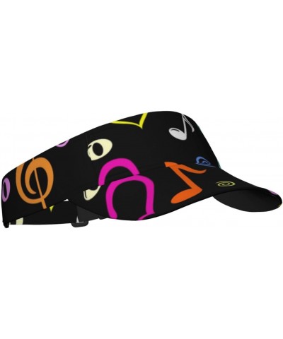 Musical Notes Pattern Sun Visor Hats for Women Men Adjustable Empty Top Sports Golf Running Sun Caps $9.65 Visors