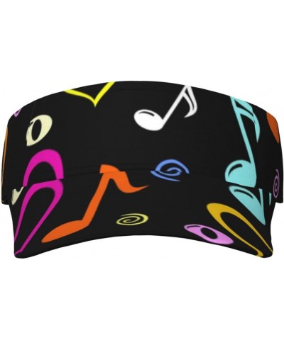 Musical Notes Pattern Sun Visor Hats for Women Men Adjustable Empty Top Sports Golf Running Sun Caps $9.65 Visors