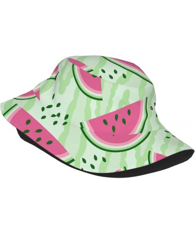 Watermelon Bucket Hats Fashion Sun Cap Outdoor Fisherman Hat Everyday Style for Women and Men Black $11.39 Bucket Hats