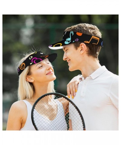 Musical Notes Pattern Sun Visor Hats for Women Men Adjustable Empty Top Sports Golf Running Sun Caps $9.65 Visors