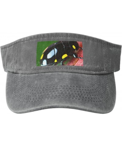 Colorful Ladybirds Print Denim Sun Visor Cap Versatile Unisex Design,for Outdoor Activities and Daily Wear $13.03 Visors