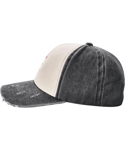 Jesus Saves Cotton Men's Baseball Hat Classic Washed Denim Trucker Hat Adjustable,Dark Red Black and White $10.63 Baseball Caps