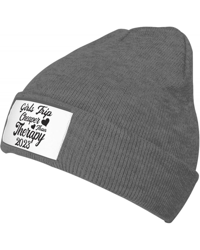 Girls Trip Cheaper Than A Therapy 2023! Knitted Hat Black Cap Winter Warm Cuff Cuffed Beanie Deep Heather $12.34 Balaclavas