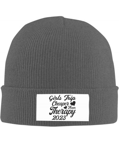 Girls Trip Cheaper Than A Therapy 2023! Knitted Hat Black Cap Winter Warm Cuff Cuffed Beanie Deep Heather $12.34 Balaclavas