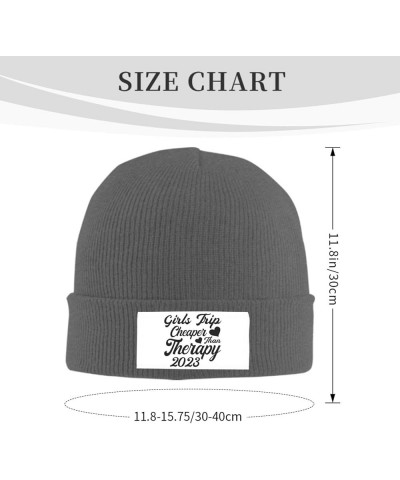 Girls Trip Cheaper Than A Therapy 2023! Knitted Hat Black Cap Winter Warm Cuff Cuffed Beanie Deep Heather $12.34 Balaclavas