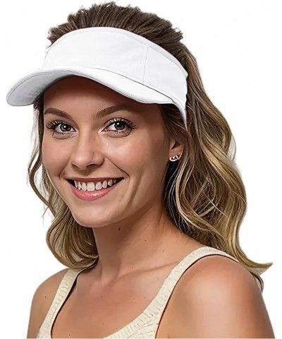 Mens Womens Sun Visor Hats Lightweight Running Hat Foldable Adjustable for Tennis Golf Running White $7.13 Visors