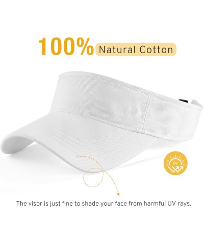 Mens Womens Sun Visor Hats Lightweight Running Hat Foldable Adjustable for Tennis Golf Running White $7.13 Visors