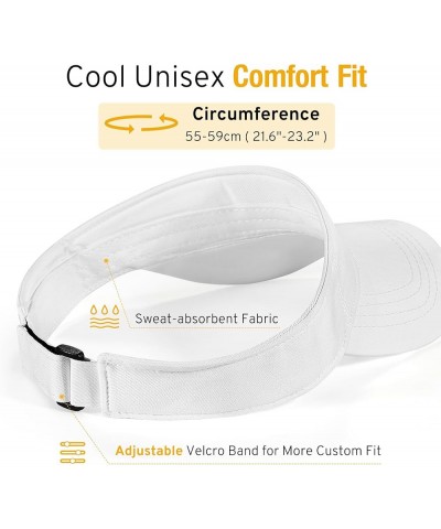 Mens Womens Sun Visor Hats Lightweight Running Hat Foldable Adjustable for Tennis Golf Running White $7.13 Visors