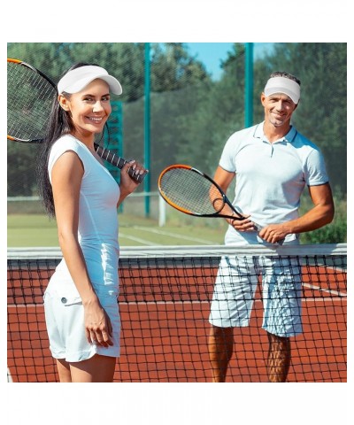 Mens Womens Sun Visor Hats Lightweight Running Hat Foldable Adjustable for Tennis Golf Running White $7.13 Visors