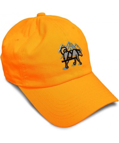 Soft Baseball Cap Dog Sled Logo Embroidery Racing Dog Sled Logo Twill Cotton Dad Hats for Men & Women Orange Design Only $15....