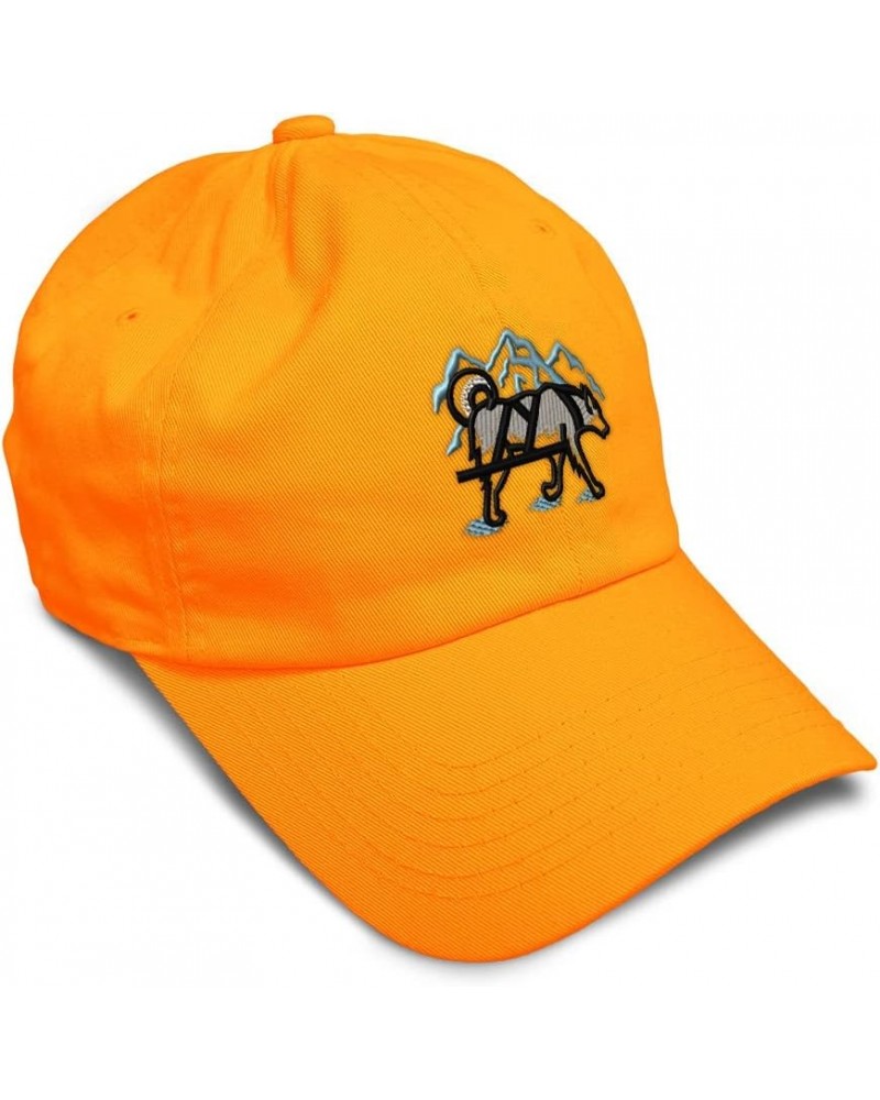 Soft Baseball Cap Dog Sled Logo Embroidery Racing Dog Sled Logo Twill Cotton Dad Hats for Men & Women Orange Design Only $15....