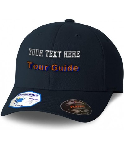 Flexfit Hats for Men & Women Tour Guide Polyester Dad Hat Baseball Cap Dark Navy Personalized Text Here $20.29 Baseball Caps