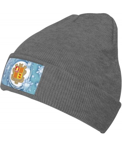 Coat of Arms of Andorra Knitted Hat Acrylic Cold Weather Hat Warm Brimless hat Elastic Force Caps Deep Heather $13.64 Skullie...