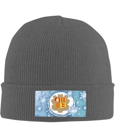 Coat of Arms of Andorra Knitted Hat Acrylic Cold Weather Hat Warm Brimless hat Elastic Force Caps Deep Heather $13.64 Skullie...