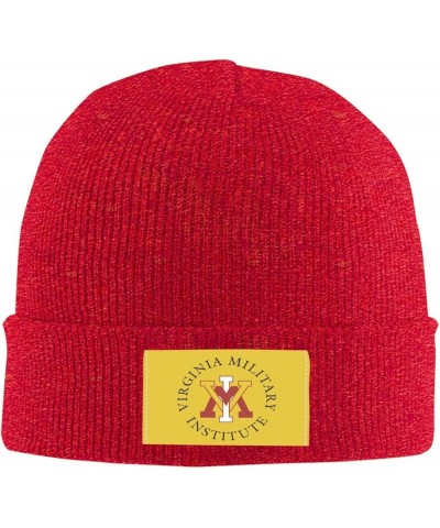 VMI Keydets Stretch Beanie Knit Hat for Men Women Winter Fall Spring Warm Cap Red $14.15 Skullies & Beanies