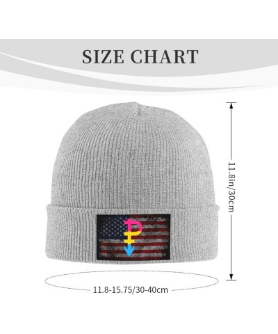 Pansexual Symbol Pride Flag LGBT Cozy Knitted Hat for Winter - Warm Comfort Black Gray $15.39 Skullies & Beanies