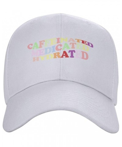 Unisex Baseball Cap Caffeinated Medicated Hydrated Vintage Dad Hat Adjustable Casquette Cap White $9.53 Baseball Caps