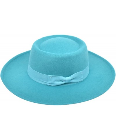 Top Hats for Women Wide Brim Wool Felt Fedoras Hat Men Autumn Winter Fashion Pork Pie Wedding Church Caps 8 $19.18 Fedoras