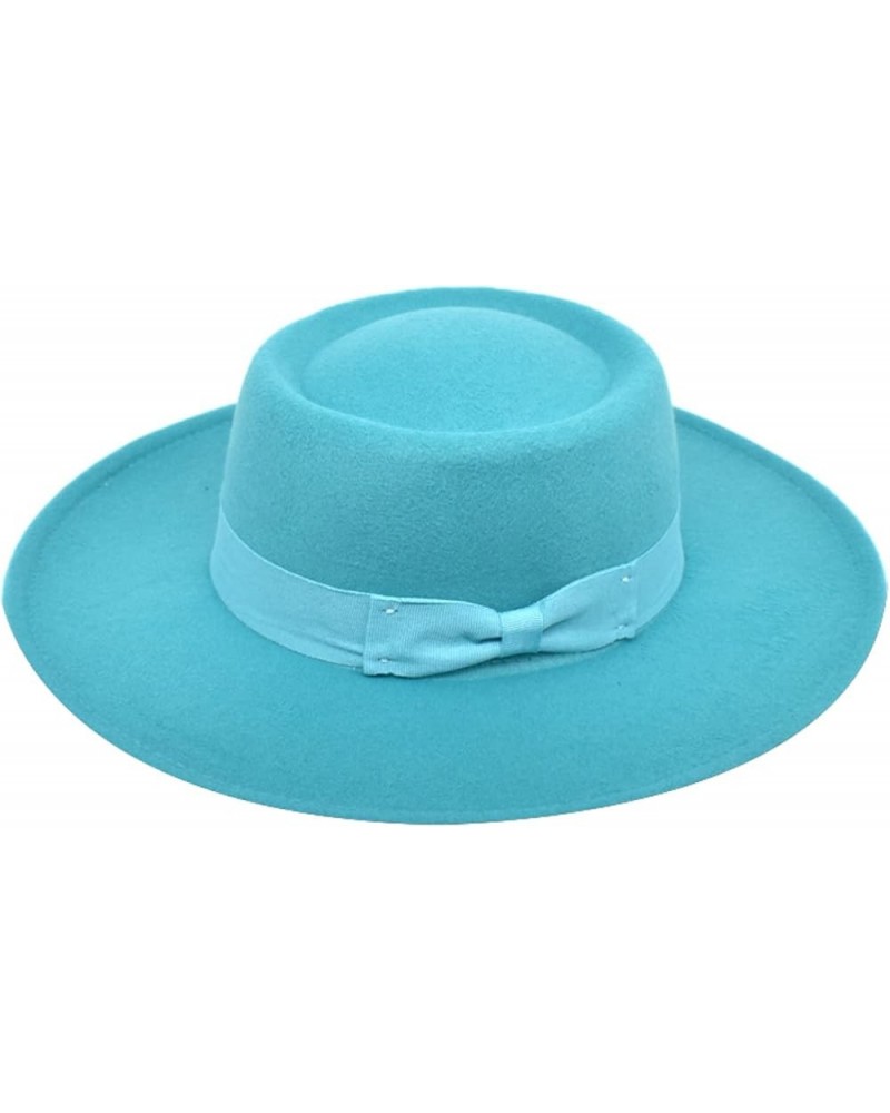 Top Hats for Women Wide Brim Wool Felt Fedoras Hat Men Autumn Winter Fashion Pork Pie Wedding Church Caps 8 $19.18 Fedoras