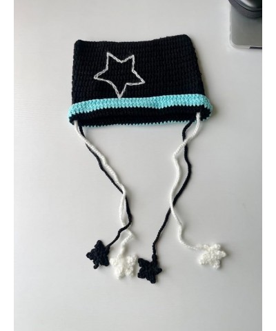 Womens Winter Hats 2023 - Beanie for Women with Cat Hat Design & Star Beanie Pattern, Knit Hats for Women Winter Black-blue $...