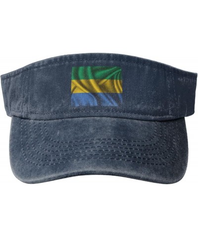 Silk Style Flag of Gabon Sun Hat Sun Visor Hats for Women Men Baseball Cap Golf Hats Navy Blue $13.97 Sun Hats