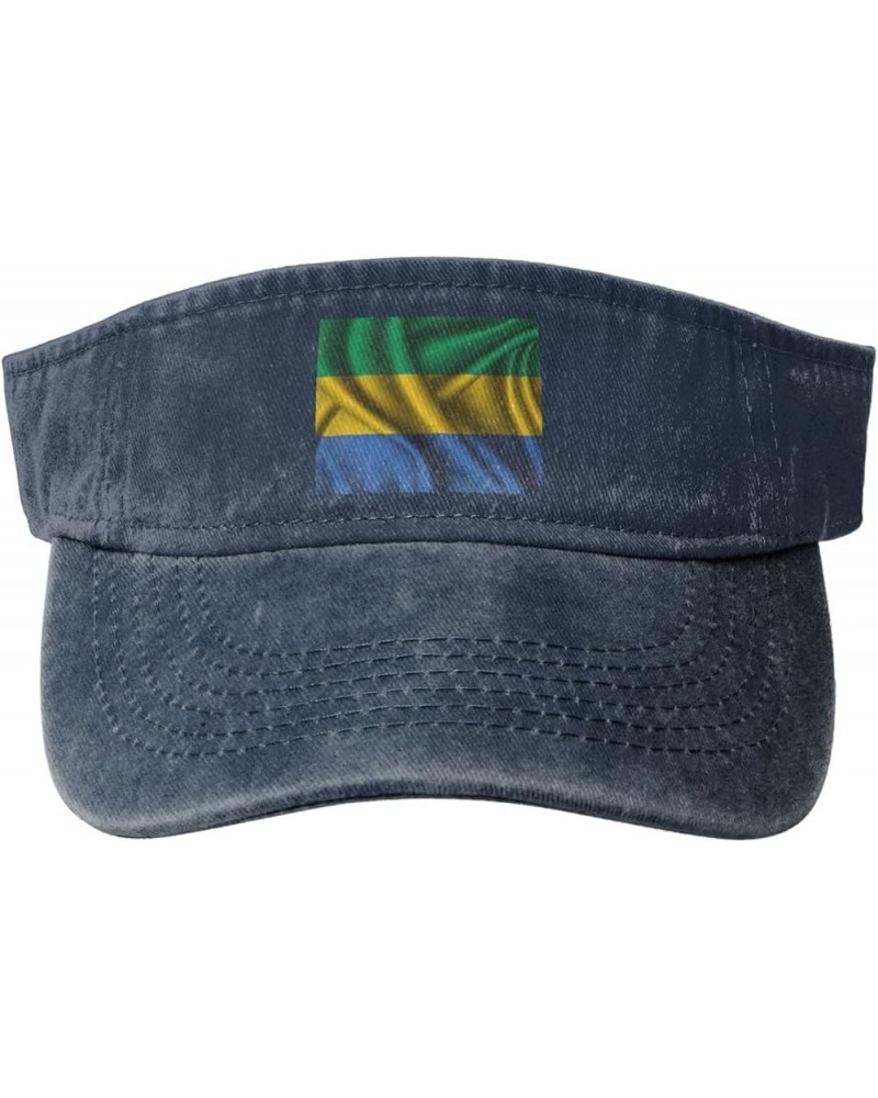 Silk Style Flag of Gabon Sun Hat Sun Visor Hats for Women Men Baseball Cap Golf Hats Navy Blue $13.97 Sun Hats