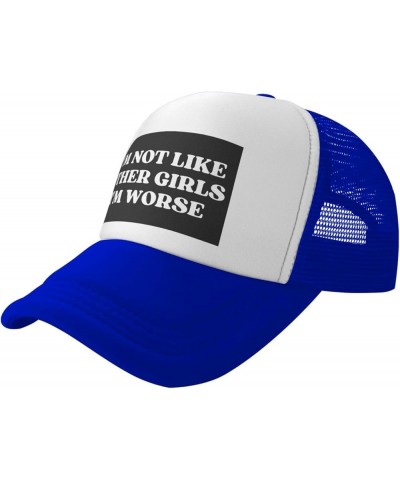 I'm Not Like Other Girls I'm Worse Hats Mesh Hat Cute Baseball Cap Sun Trucker Hat Men Women Blue $12.42 Baseball Caps